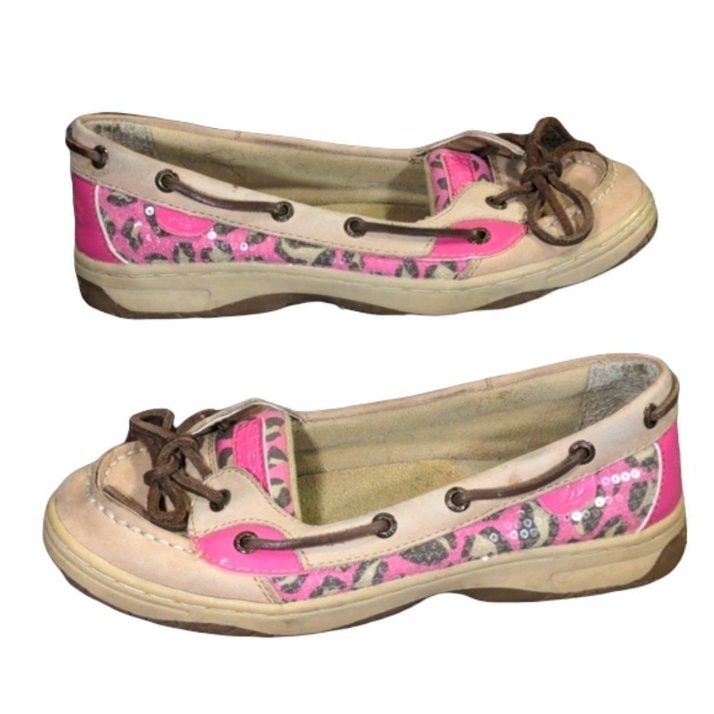 Sperry Angelfish Tan Brown Leather Loafers SZ4